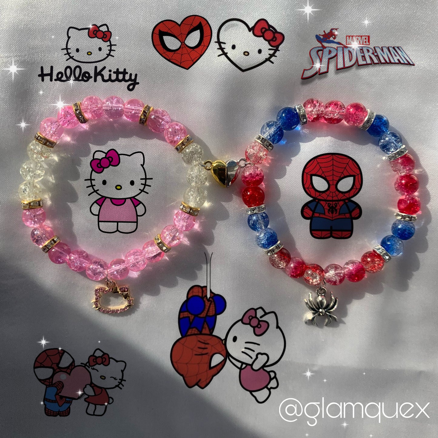 Hello Kitty + Spider-man (WITH HEARTS)