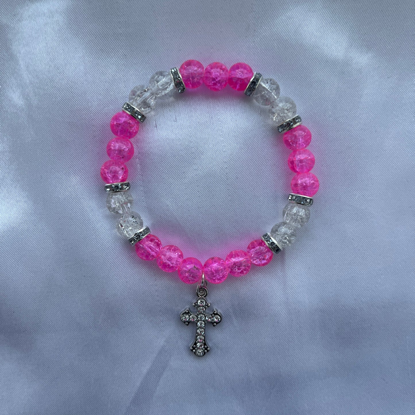 Hot Pink Christ Bracelet